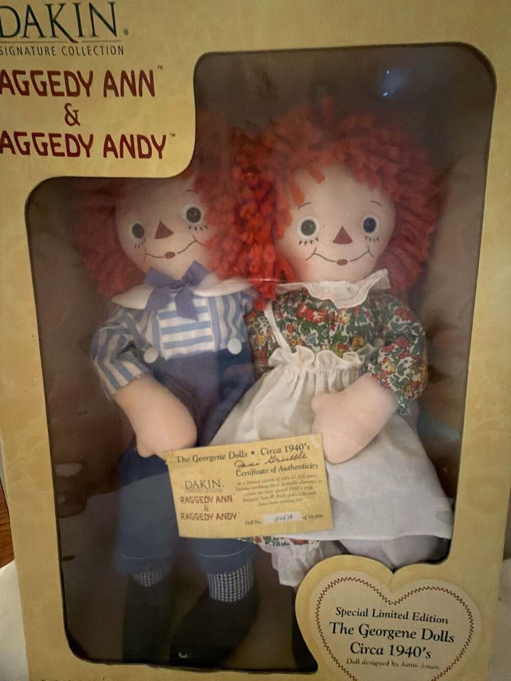 Dakin Raggedy Ann & Andy The Georgene Dolls Circa 1940's Limited Edition Boxed